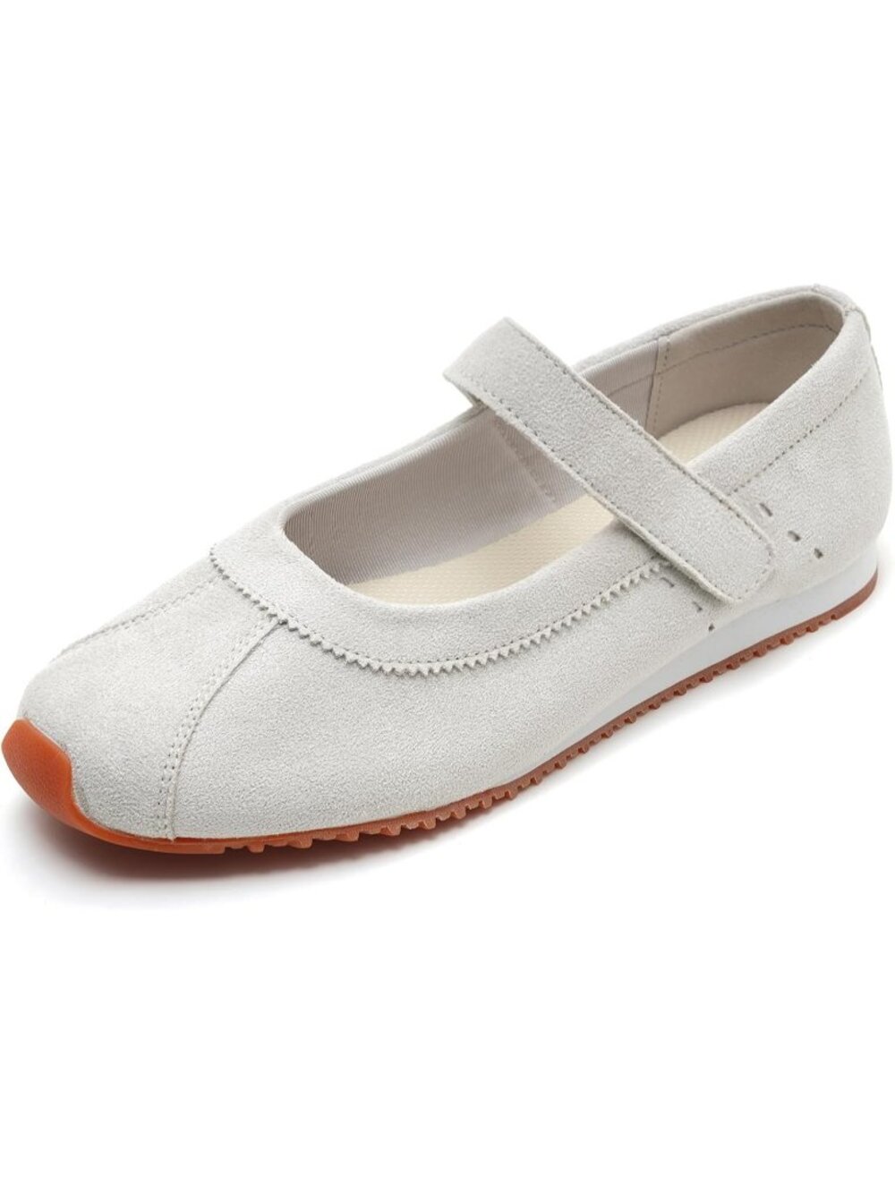 🆕Women's Grey Mary Jane Sneakers Comfort Walking Ballet Flats Casual Shoes